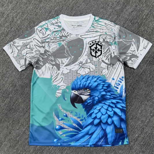 Maillot Brésil Concept Perroquet bleu et blanc 24/25